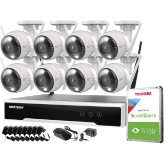 Wireless monitoring set Hikvision Ezviz 8 cameras C3T Pro WiFi 4MPx 1TB