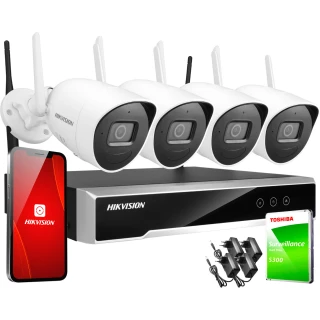 Hikvision Wireless Monitoring Kit with 4 WiFi Cameras 1080p 1TB