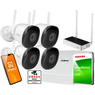 IMOU Wi-Fi Monitoring Kit with 4x IPC-F42P-D 2K IR 30m Cameras