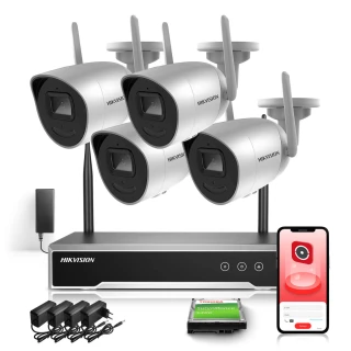 Hikvision Wireless Monitoring Kit 4 WiFi Cameras 4Mpx 1TB NK44W0H-1T(WD) / WIFIKIT-B4-4CH