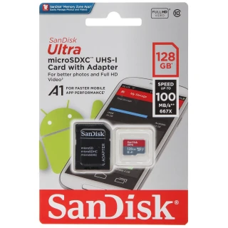 SD-MICRO-10/128-SAND UHS-I Memory Card, SDXC 128GB Sandisk