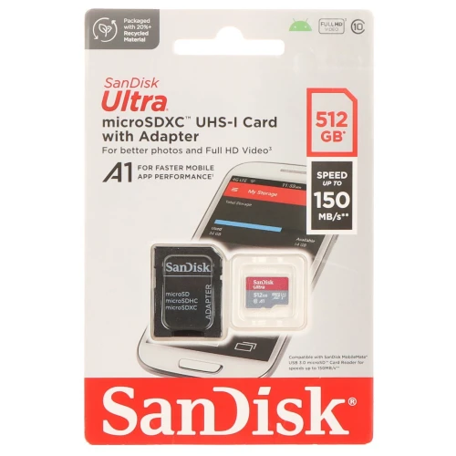 Memory card SD-MICRO-10/512-SANDISK microSD UHS-I, SDXC 512GB SANDISK