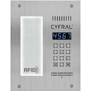 Digital panel Cyfral PC-3000RL with RFID proximity key reader.
