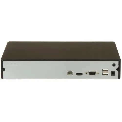 The image shows the rear panel of an electronic device featuring various connectivity ports, including Ethernet, HDMI, VGA, and USB. The panel has a sleek, metallic finish with clearly labeled ports for easy identification.
