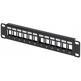 Patch panel KEYSTONE PP10-12/K 10" for Rack 10" cabinet