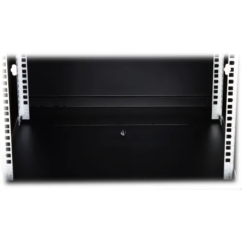 A black cable entry panel designed for floor installation, featuring a sleek and durable metal construction. The panel includes a central opening for efficient cable management and organization.