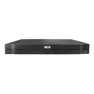 A sleek, black hybrid video recorder with a minimalist design and a USB port on the front panel. The device features a subtle logo in the center, emphasizing its modern and professional appearance.