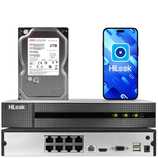 HiLook by Hikvision IP Recorder NVR-8CH-5MP/8P PoE with 2TB Hard Drive