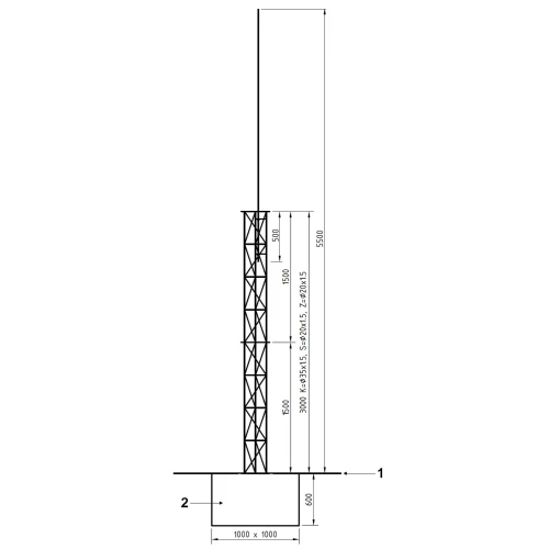 Lattice - tubular mast MKR-5.5/CT