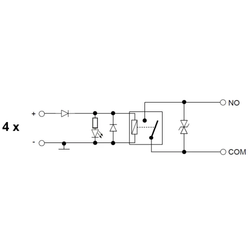 Relay module normally closed PK4-12-ZN/S