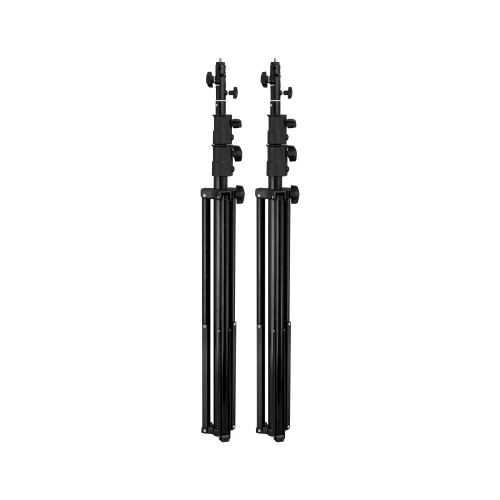 Two black tripods designed for thermal imaging cameras, featuring adjustable height and sturdy construction for stability. Each tripod includes multiple locking mechanisms for secure positioning during use.