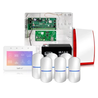 Satel Integra 32 Alarm System, White, 6x Sensor, Mobile App, Notification