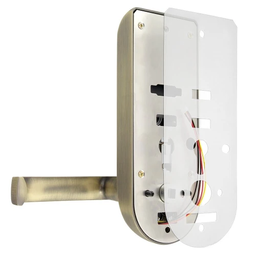 Sign with access control EURA ELH-62B9 BRASS with RFID reader, universal screw mounting spacing