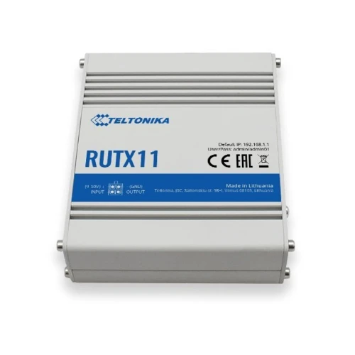 Teltonika RUTX11 (US) | Professional industrial 4G LTE router | Cat 6, Dual Sim, 1x Gigabit WAN, 3x Gigabit LAN, WiFi 802.11 AC