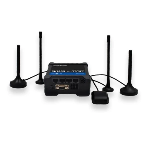 Teltonika RUT955 | Professional industrial 4G LTE router | Cat.4, WiFi, Dual Sim, GPS, 1x WAN, 3X LAN, GPS Antenna, RUT955 T033B0