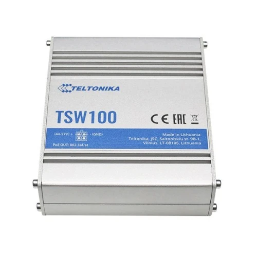 Teltonika TSW100 | PoE Switch | 5x RJ45 1000Mb/s, 4x PoE, 60W