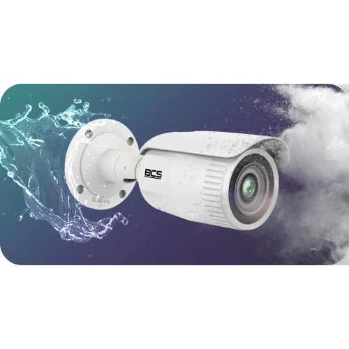 Tubular IP camera BCS-V-TIP45VSR5, motozoom, 1/2.7'' 5 Mpx PS CMOS, STARLIGHT color at night.
