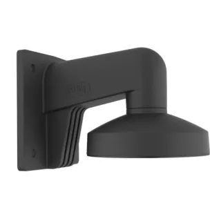 A sleek black wall mount designed for securely holding surveillance cameras, featuring a robust construction for outdoor use. The mount has a modern, minimalist design with a smooth finish, suitable for various camera models.