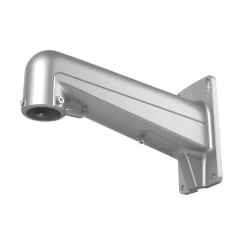 The image shows a sleek, metallic wall mount bracket designed for securely holding a surveillance camera. The bracket features a robust construction with a smooth finish and multiple mounting holes for easy installation.