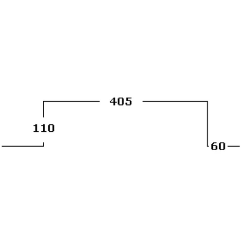 Diagram showing the dimensions of a Pulsar bracket with a width of 405 mm, a height of 110 mm, and a depth of 60 mm. The illustration highlights the bracket's measurements for accurate installation.