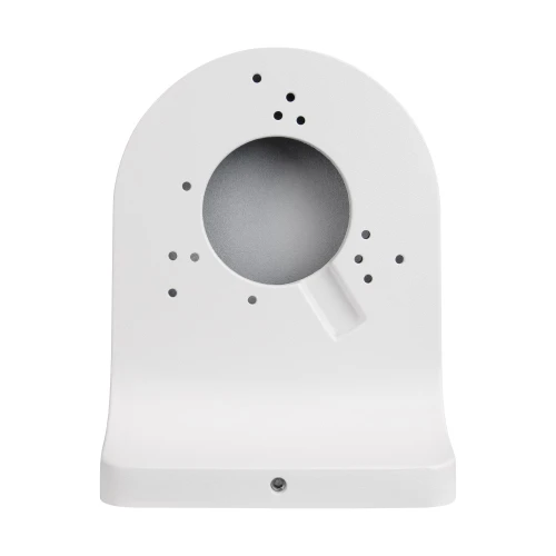 Wall mount bracket for dome cameras, featuring a sleek white design with multiple ventilation holes. The sturdy construction ensures secure installation and optimal camera positioning.