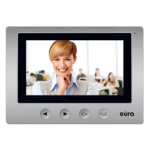 Video intercom EURA VDP-33A3 LUNA, 7-inch screen, 2 entrance support, image memory, proximity key reader