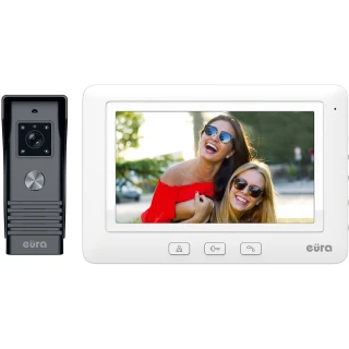 Video intercom EURA VDP-45A3 ALPHA white color 7'' monitor, 1 input support