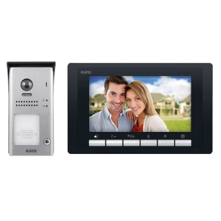 Video intercom EURA VDP-61A5/N BLACK 2EASY - single-family, LCD 7'', black, RFID, surface-mounted