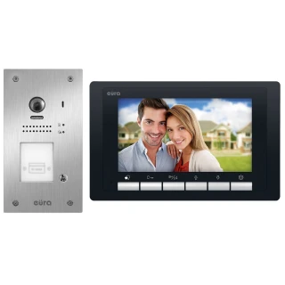Video intercom EURA VDP-61A5/P BLACK 2EASY - single-family, LCD 7'', white, RFID, flush-mounted