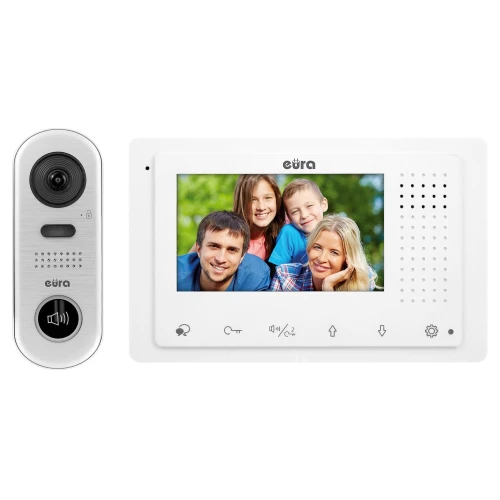 Video intercom EURA VDP-62A5 WHITE "2EASY" - single-family, LCD 4.3", white, surface-mounted