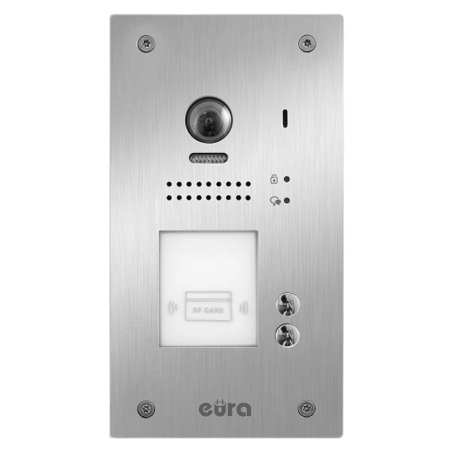 Video intercom EURA VDP-71A5/P "2EASY" - two-family, 2x LCD 7", white, proximity reader Unique 125 kHz, flush-mounted