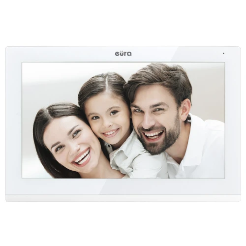 Video intercom EURA VDP-82C5 - two-family white 2x LCD 7'' FHD, support for 2 inputs camera 1080p RFID reader surface-mounted