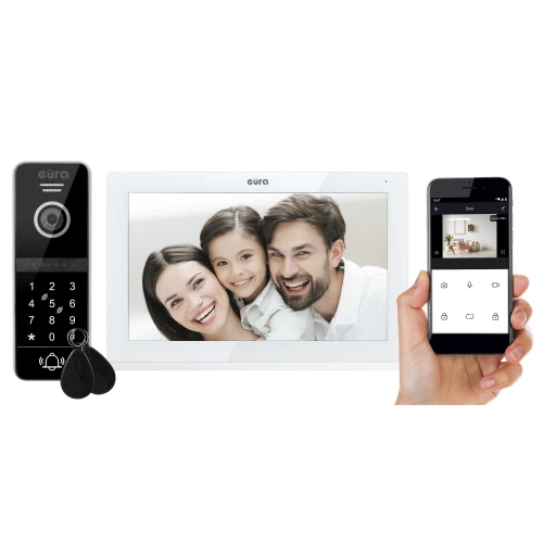 Video intercom EURA VDP-97C5 - white, touch screen, 7'' LCD, AHD, WiFi, image memory, SD 128GB
