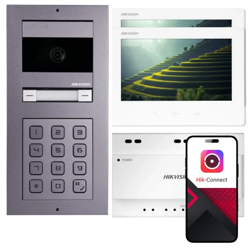 Hikvision DS-KIS704EY-ACW2 Video Intercom for 2 Families, 2 Monitors