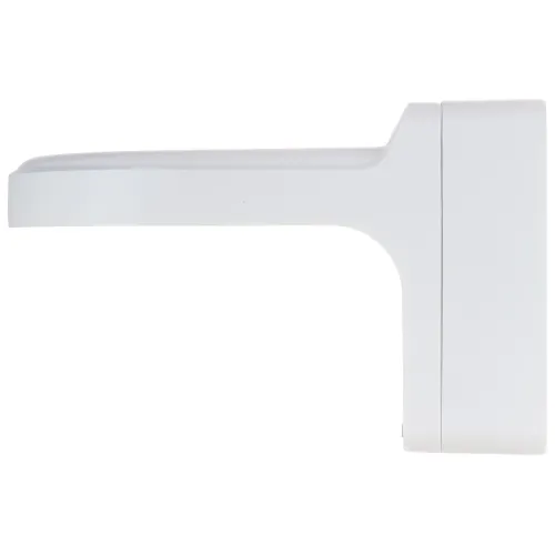 A sleek, white wall mount bracket designed for securely holding surveillance cameras. The bracket features a minimalist design with a smooth finish, suitable for both indoor and outdoor use.