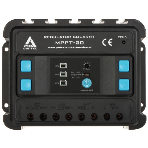 Solar charge controller for batteries SCC-20A-MPPT AZO Digital