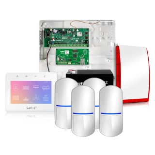 Satel Integra 32 Alarm System, White, 4x Sensor, Mobile App, Notification