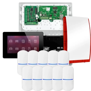 SATEL INTEGRA 32 Alarm Set, 10x PET Detector, Siren, Black INT-TSH2-B Keypad