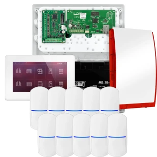 SATEL INTEGRA 32 Alarm Set, 10x PET Detector, Siren, White INT-TSH2-W Keypad