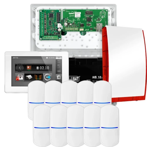 SATEL INTEGRA 32 Alarm Kit, 10x Detector, Siren, White Keypad INT-TSI-W