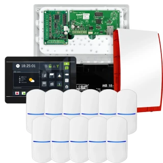 SATEL INTEGRA 32 Alarm Set, 11x Detector, Siren, Black INT-TSI-B Keypad