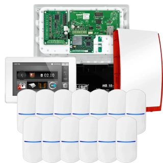 SATEL INTEGRA 32 Alarm Kit, 13x PET Detector, Siren, White INT-TSI-W Keypad, LTE Communication