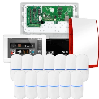 SATEL INTEGRA 32 Alarm Set, 13x PET Detector, Siren, White INT-TSI-W Keypad