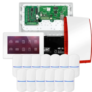 SATEL INTEGRA 32 Alarm Kit, 13x Detector, Siren, White INT-TSH2-W Keypad