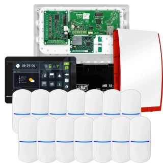 SATEL INTEGRA 32 alarm set, 14x detector, siren, black INT-TSI-B keypad, LTE communication