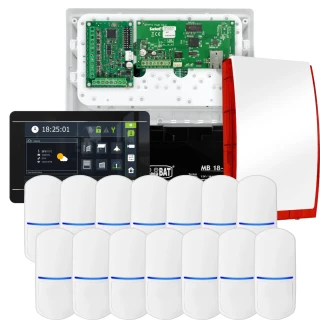 SATEL INTEGRA 32 Alarm Set, 14x Detector, Siren, Black INT-TSI-B Keypad