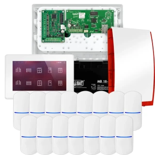 SATEL INTEGRA 32 Alarm Set, 15x Detector, Siren, White INT-TSH2-W Keypad