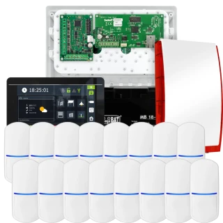 SATEL INTEGRA 32 Alarm Kit, 16x PET Detector, Siren, Black INT-TSI-B Keypad