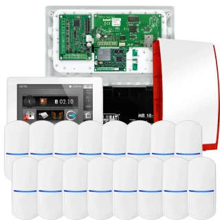 SATEL INTEGRA 32 Alarm Set, 16x Detector, Siren, White INT-TSI-W Keypad, LTE Communication