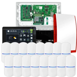 SATEL INTEGRA 32 Alarm Set, 16x Detector, Siren, Black INT-TSI-B Keypad, LTE Communication